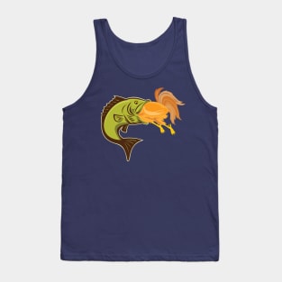 Small Mouth Bass eats Cock-a-doodle doo Tank Top